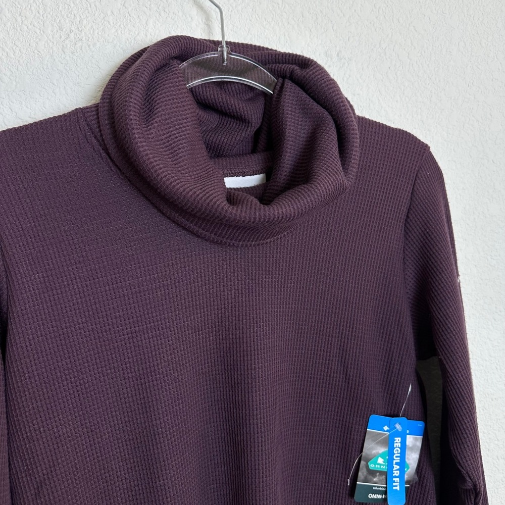 NEW Columbia Holly Hideaway Waffle Cowl Neck Pullover Plum Womens Small Cozy